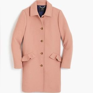 J. crew Topcoat w/ Ruffle Pocket double cloth wool coat Cedar Pink Size 6T Tall